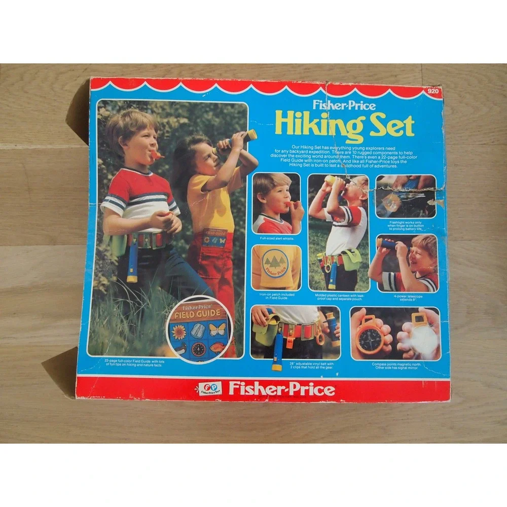 Fisher Price Hiking Set 10 Piece Adventure Gear Kids Field Guide Canteen Whistle